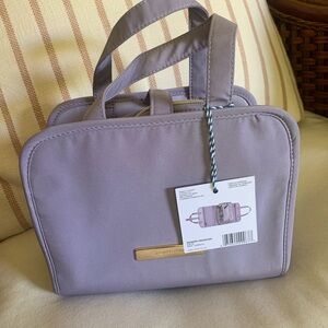 Purple Cosmetic Bag with Structured Design and Smooth Finish